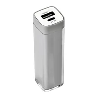 Kép 2/3 - Utazó szett - autós USB töltővel és 2200 mAh power, fehér