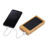 Kép 1/3 - Napelemes power bank bambuszból, 8000 mAh, bézs