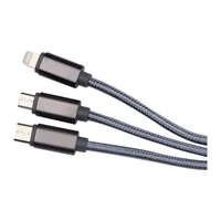 Kép 2/3 - 4 az 1-ben extra nagy töltőkábel, USB, Micro USB, , szürke