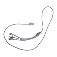 Kép 1/3 - 4 az 1-ben extra nagy töltőkábel, USB, Micro USB, , szürke