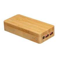 Kép 1/3 - Bambusz power bank 20,000 mAH, bézs