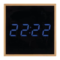 Kép 2/3 - Asztali óra fekete és kék LED kijelzővel, bézs