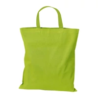 Kép 1/2 - Színes, rövid fülű OEKO-TEX pamut vászontáska,140g, világos zöld