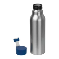 Kép 2/3 - Szilikon fedelű fém ivópalack, 600 ml, kék