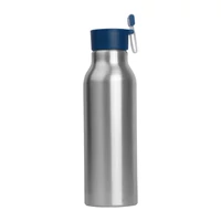 Kép 3/3 - Szilikon fedelű fém ivópalack, 600 ml, kék