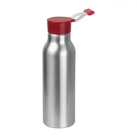 Kép 1/3 - Szilikon fedelű fém ivópalack, 600 ml, piros