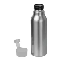 Kép 2/3 - Szilikon fedelű fém ivópalack, 600 ml, szürke