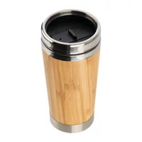 Kép 1/3 - Bambusz termoszbögre, 400 ml, bézs