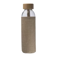 Kép 3/3 - Üveg ivópalack juta tokban, 500 ml, áttetsző