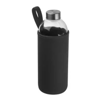 Kép 1/3 - Üveg ivópalack neoprén tokban, 1000 ml, fekete