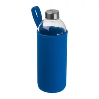 Kép 1/3 - Üveg ivópalack neoprén tokban, 1000 ml, kék