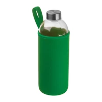 Kép 1/3 - Üveg ivópalack neoprén tokban, 1000 ml, zöld