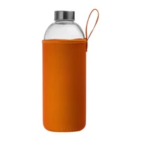 Kép 2/3 - Üveg ivópalack neoprén tokban, 1000 ml, narancssárga