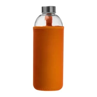 Kép 3/3 - Üveg ivópalack neoprén tokban, 1000 ml, narancssárga