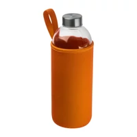 Kép 1/3 - Üveg ivópalack neoprén tokban, 1000 ml, narancssárga