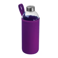 Kép 1/3 - Üveg ivópalack neoprén tokban, 1000 ml, lila
