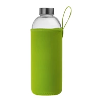 Kép 2/3 - Üveg ivópalack neoprén tokban, 1000 ml, világos zöld