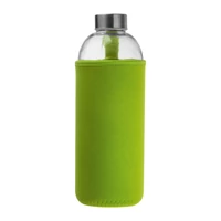Kép 3/3 - Üveg ivópalack neoprén tokban, 1000 ml, világos zöld