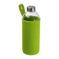 Kép 1/3 - Üveg ivópalack neoprén tokban, 1000 ml, világos zöld