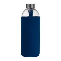 Kép 3/3 - Üveg ivópalack neoprén tokban, 1000 ml, sötétkék