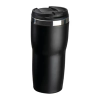 Kép 1/3 - Duplafalú rozsdamentes acél termoszbögre, 480 ml, fekete