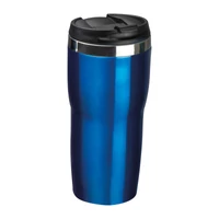 Kép 1/3 - Duplafalú rozsdamentes acél termoszbögre, 480 ml, kék