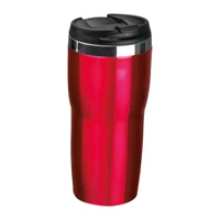 Kép 1/3 - Duplafalú rozsdamentes acél termoszbögre, 480 ml, piros