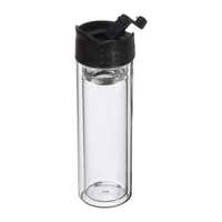 Kép 1/3 - Szűrős üveg kulacs, 400 ml, áttetsző