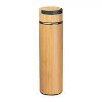 Kép 2/3 - Bambusz Ivópalack, teaszűrővel, 500 ml, bézs