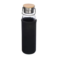 Kép 1/3 - Üveg ivópalack neoprén tokban, 600 ml, fekete