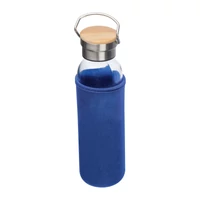 Kép 2/3 - Üveg ivópalack neoprén tokban, 600 ml, kék