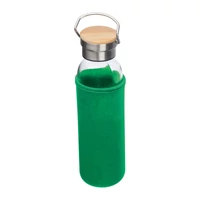 Kép 2/3 - Üveg ivópalack neoprén tokban, 600 ml, zöld