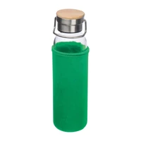 Kép 1/3 - Üveg ivópalack neoprén tokban, 600 ml, zöld