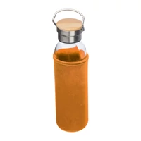 Kép 2/3 - Üveg ivópalack neoprén tokban, 600 ml, narancssárga