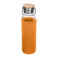 Kép 1/3 - Üveg ivópalack neoprén tokban, 600 ml, narancssárga