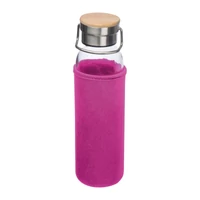 Kép 1/3 - Üveg ivópalack neoprén tokban, 600 ml, rózsaszín