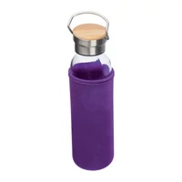 Kép 2/3 - Üveg ivópalack neoprén tokban, 600 ml, lila