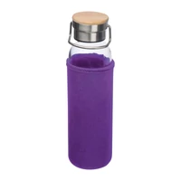 Kép 1/3 - Üveg ivópalack neoprén tokban, 600 ml, lila