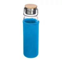 Kép 1/3 - Üveg ivópalack neoprén tokban, 600 ml, világos kék