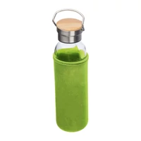 Kép 2/3 - Üveg ivópalack neoprén tokban, 600 ml, világos zöld
