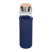 Kép 1/3 - Üveg ivópalack neoprén tokban, 600 ml, sötétkék