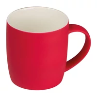 Kép 1/3 - Gumírozott kerámia bögre, 300 ml, piros