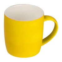 Kép 1/3 - Gumírozott kerámia bögre, 300 ml, sárga
