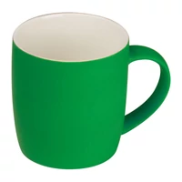 Kép 1/3 - Gumírozott kerámia bögre, 300 ml, zöld