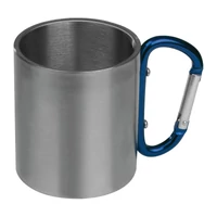 Kép 1/3 - Fém bögre karabinerrel, 200 ml, kék