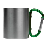Kép 2/3 - Fém bögre karabinerrel, 200 ml, zöld