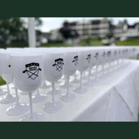 Kép 3/3 - Műanyag talpas pohár, 450 ml, fehér