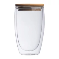 Kép 3/3 - Duplafalú üveg pohár, 500 ml, áttetsző