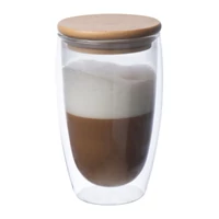 Kép 1/3 - Duplafalú üveg pohár, 500 ml, áttetsző