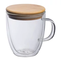 Kép 2/3 - Duplafalú üveg pohár, 350 ml, áttetsző